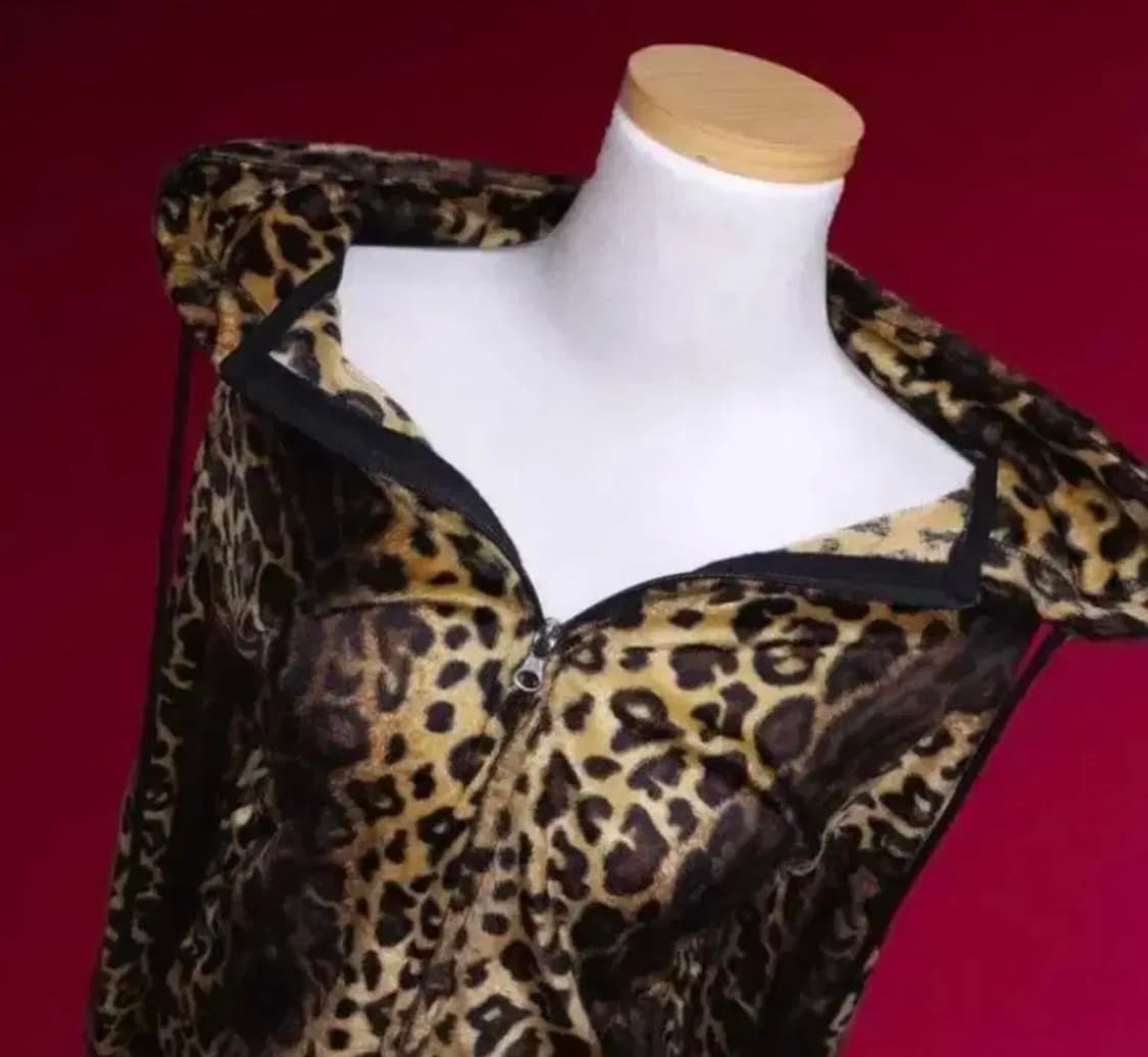 레오파드호피 y2k 갸루 집업 상품이미지2