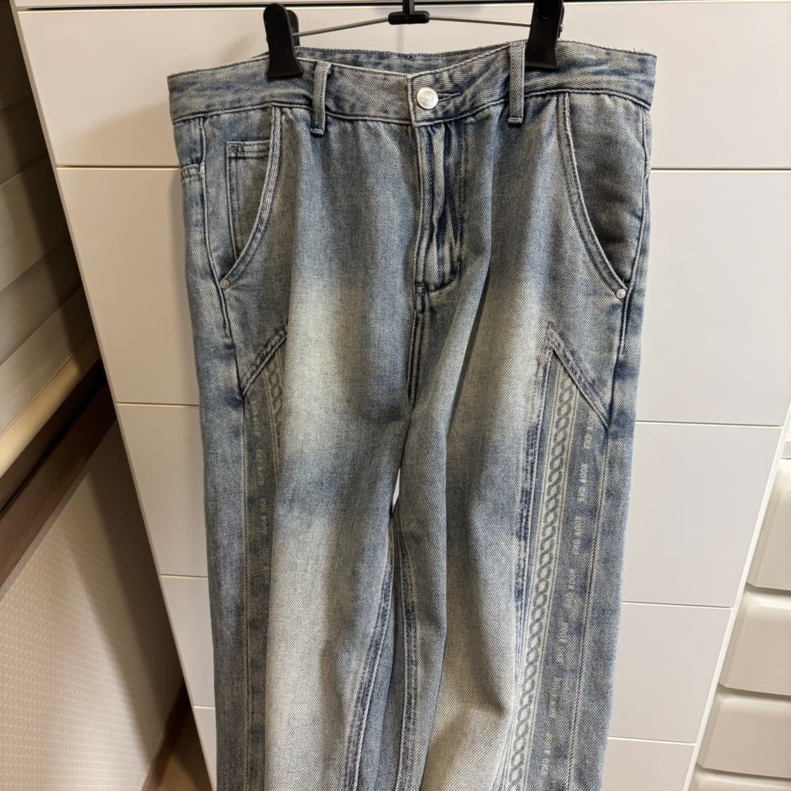 일본 데님 브랜드 peak-blue 드레이프 와이드 청바지 상품이미지6