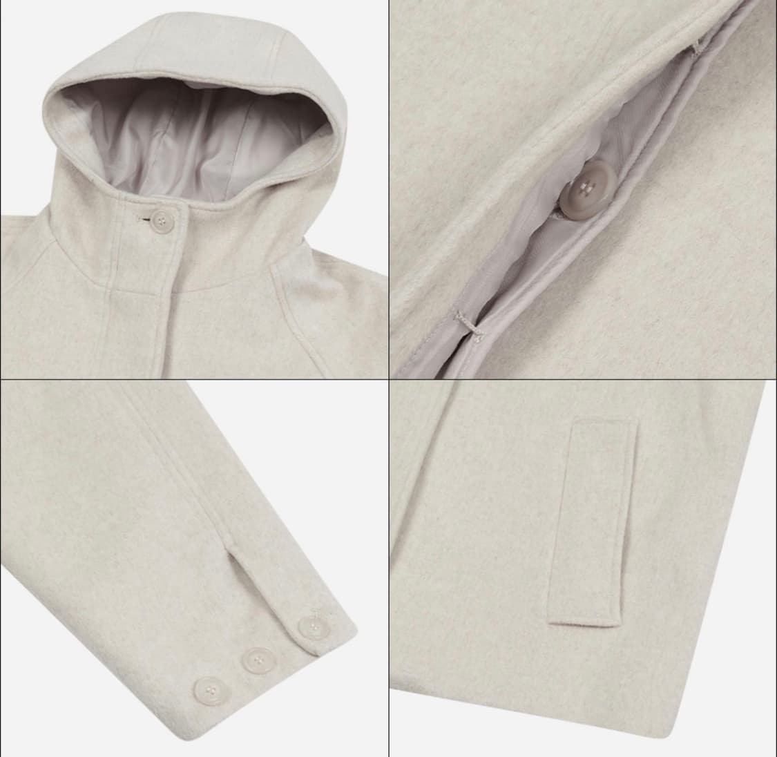 타입서비스 Hooded Half Coat [Oatmeal] 상품이미지4