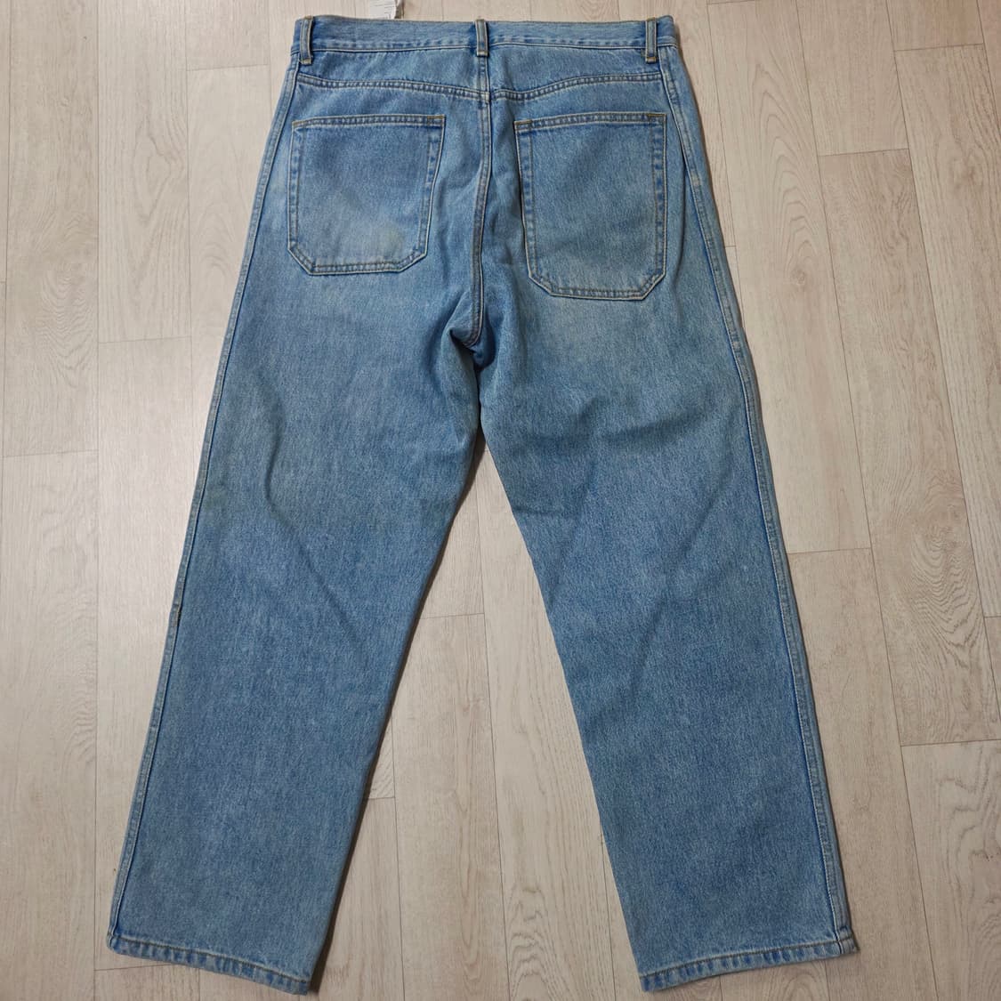 [L] 이얼즈어고 플로리스 와이드 데님 연청 상품이미지4