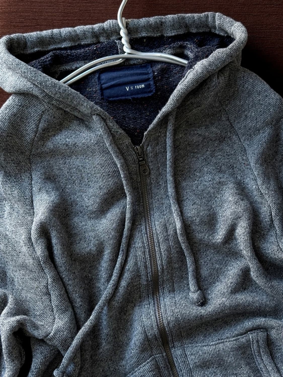 High gauge melange knitted hood zip park 상품이미지2