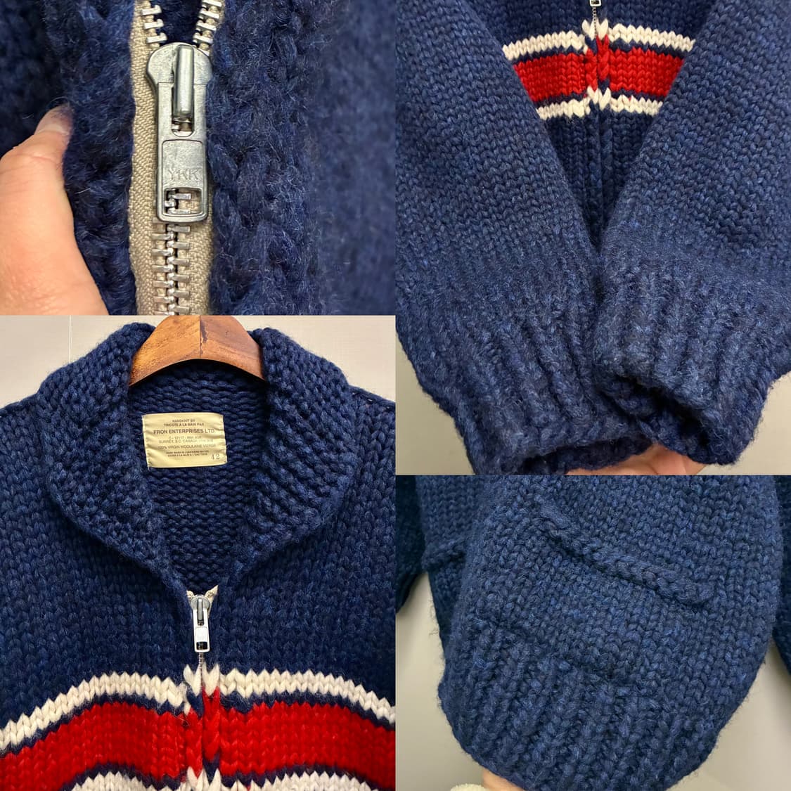 (42/L)CANADA 캐나다 프론 엔터프라이즈 코위찬 니트 가디건 상품이미지5