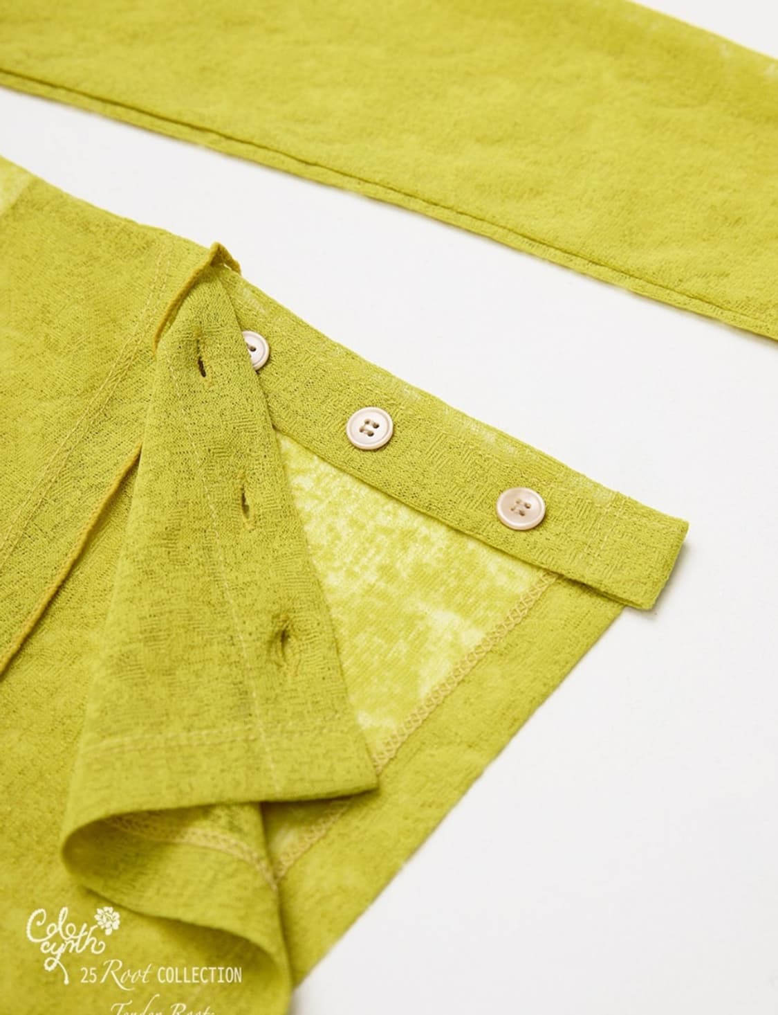 콜로신스_빈티지 버튼티셔츠(라임) 상품이미지5