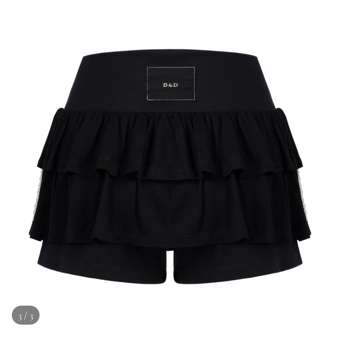 슈 버니앤돌 코튼 프릴 스커트 블랙 상품이미지3