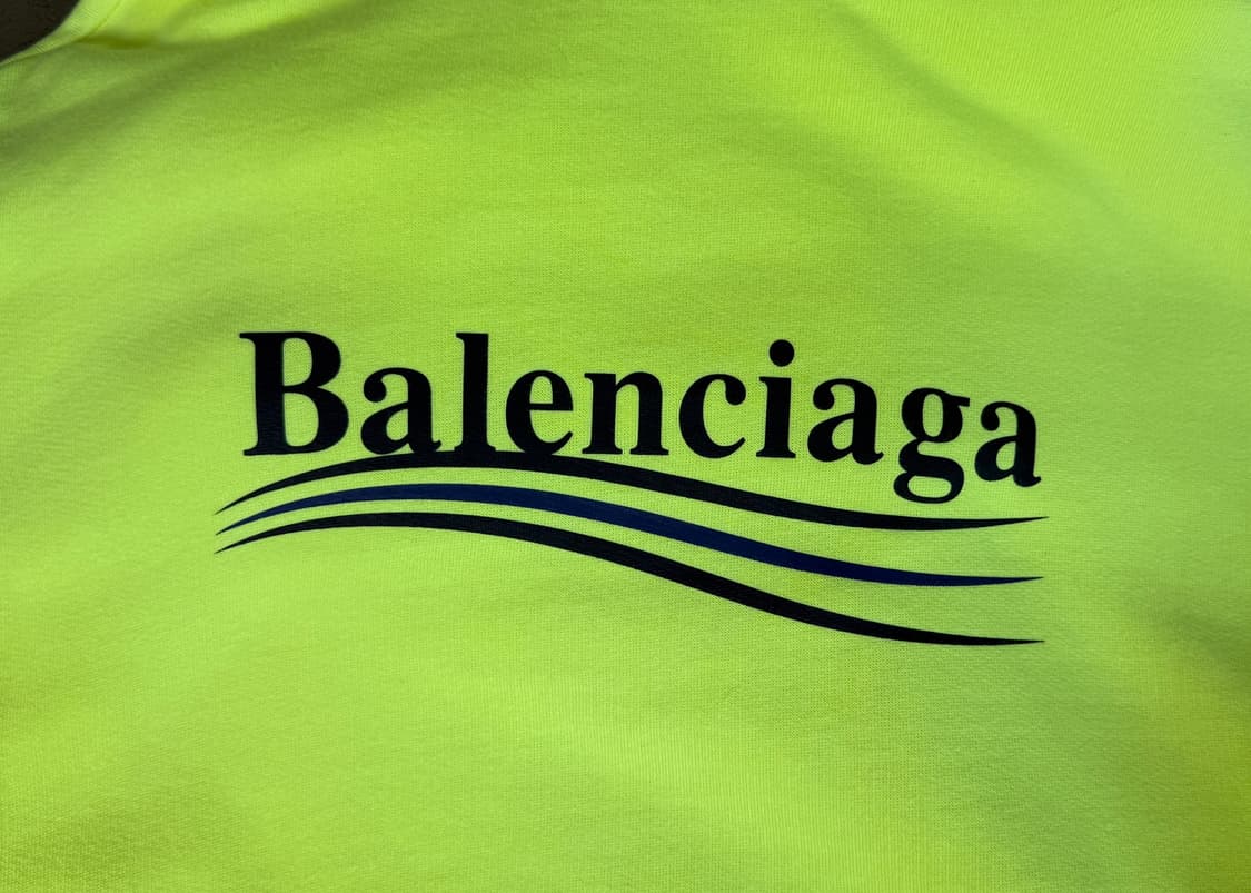 [S] 발렌시아가 웨이브로고 오버사이즈 후드티 네온 형광 상품이미지6