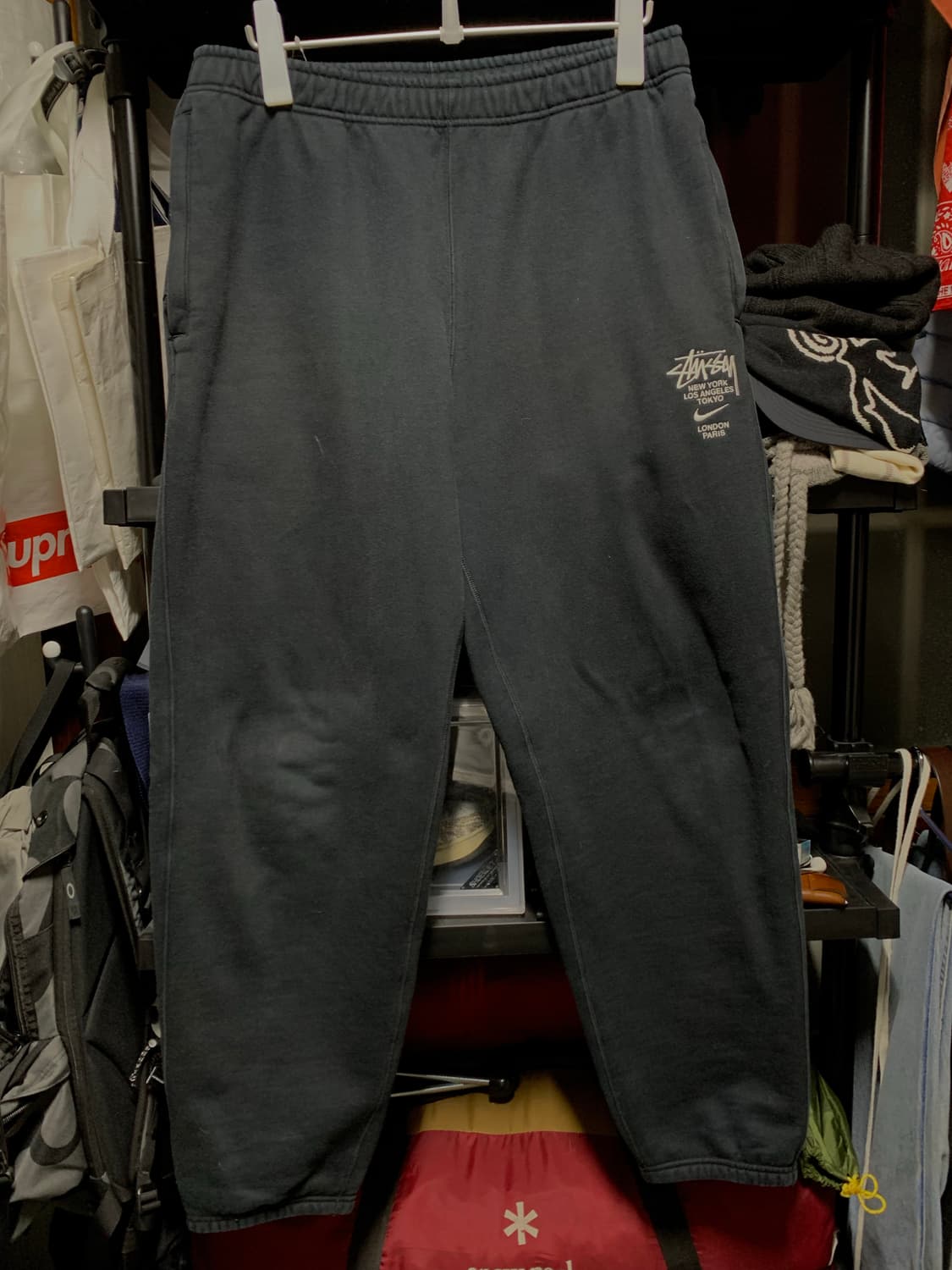 [US/L]초판!) 나이키 x 스투시 NRG ZR 플리스 팬츠 블랙 상품이미지2