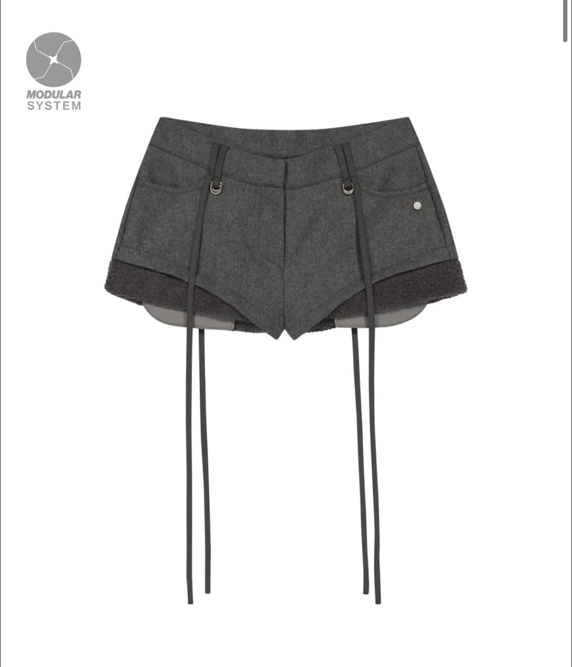 오호스 Micro Wool Shorts : Gray 상품이미지1