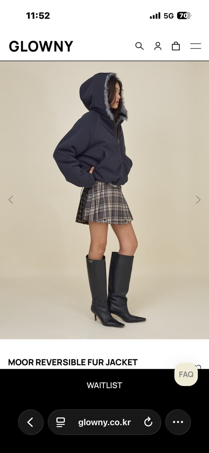 글로니 무어 리버시블 퍼자켓 차콜 S 상품이미지3