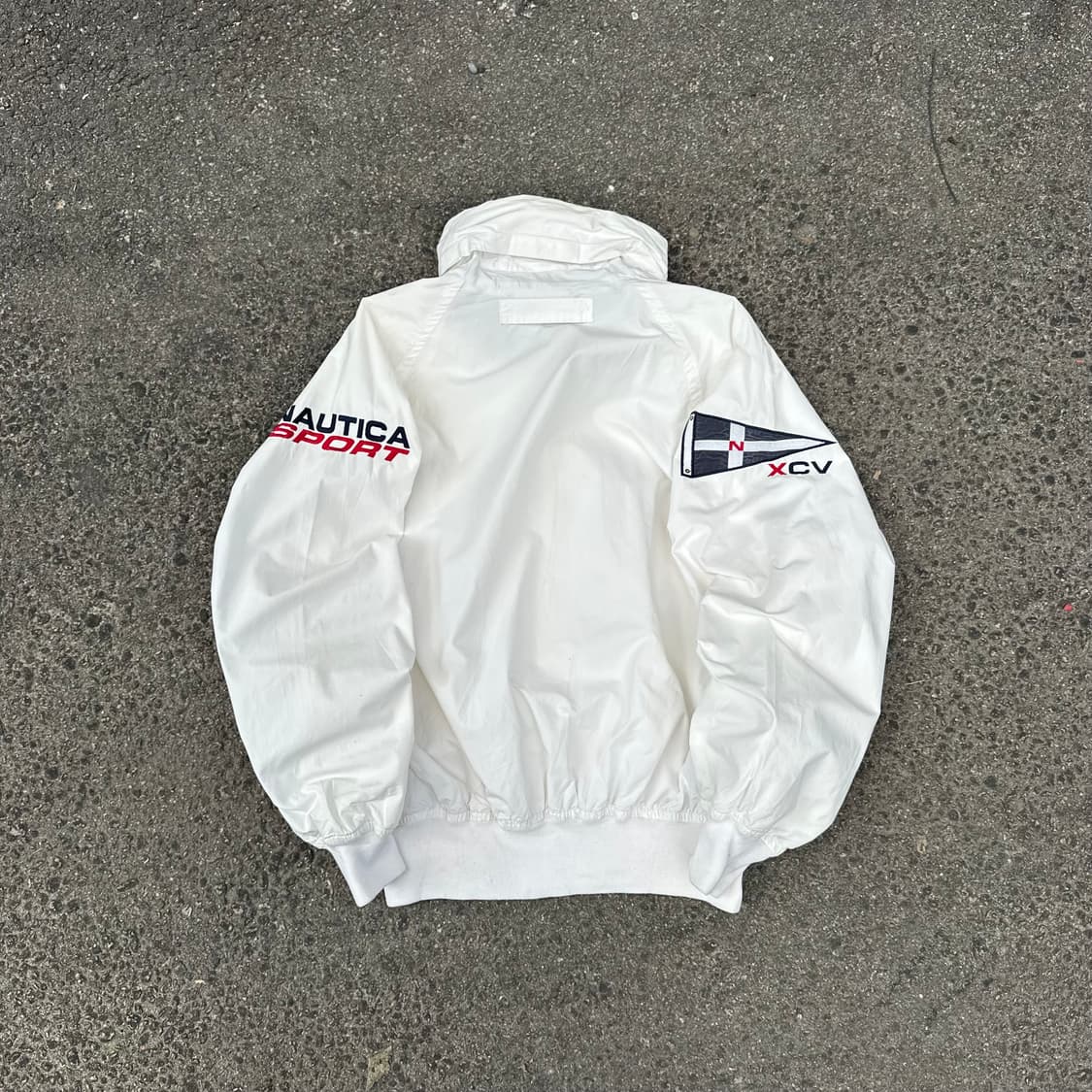 90s 노티카 화이트 올드스쿨 자수 레이싱 자켓 바람막이 트랙자켓 L 상품이미지4