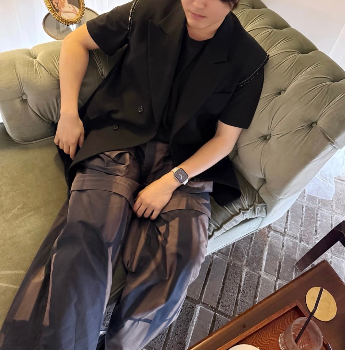 [L] 지용킴 디테쳐블 카고 팬츠 네이비 상품이미지3