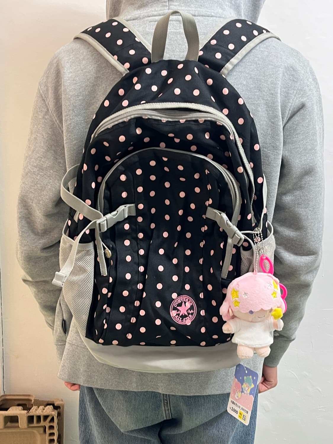 컨버스 블랙 핑크 도트 백팩 🍓 상품이미지4