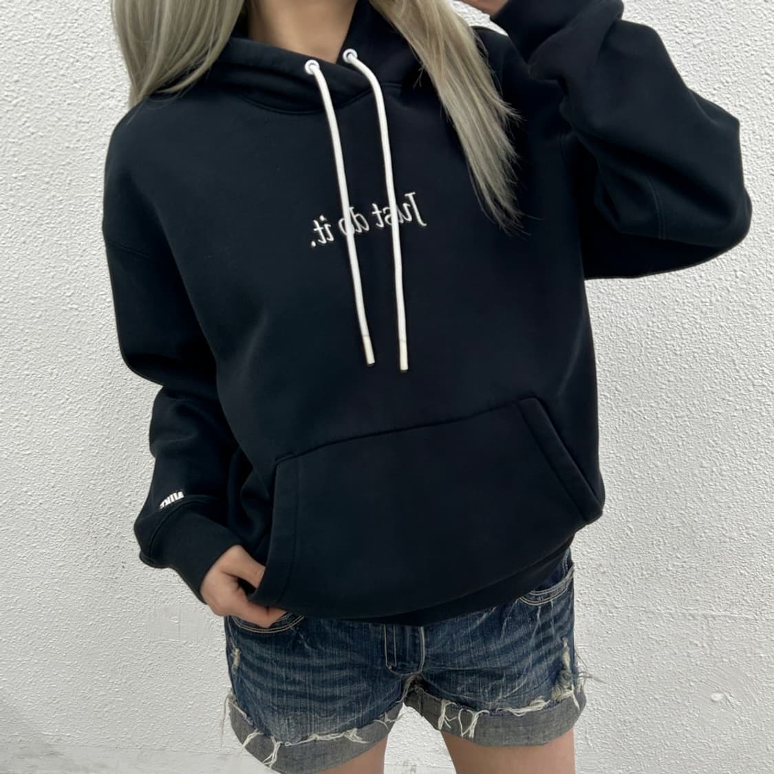 나이키 자수로고 블랙 후드 L 상품이미지1