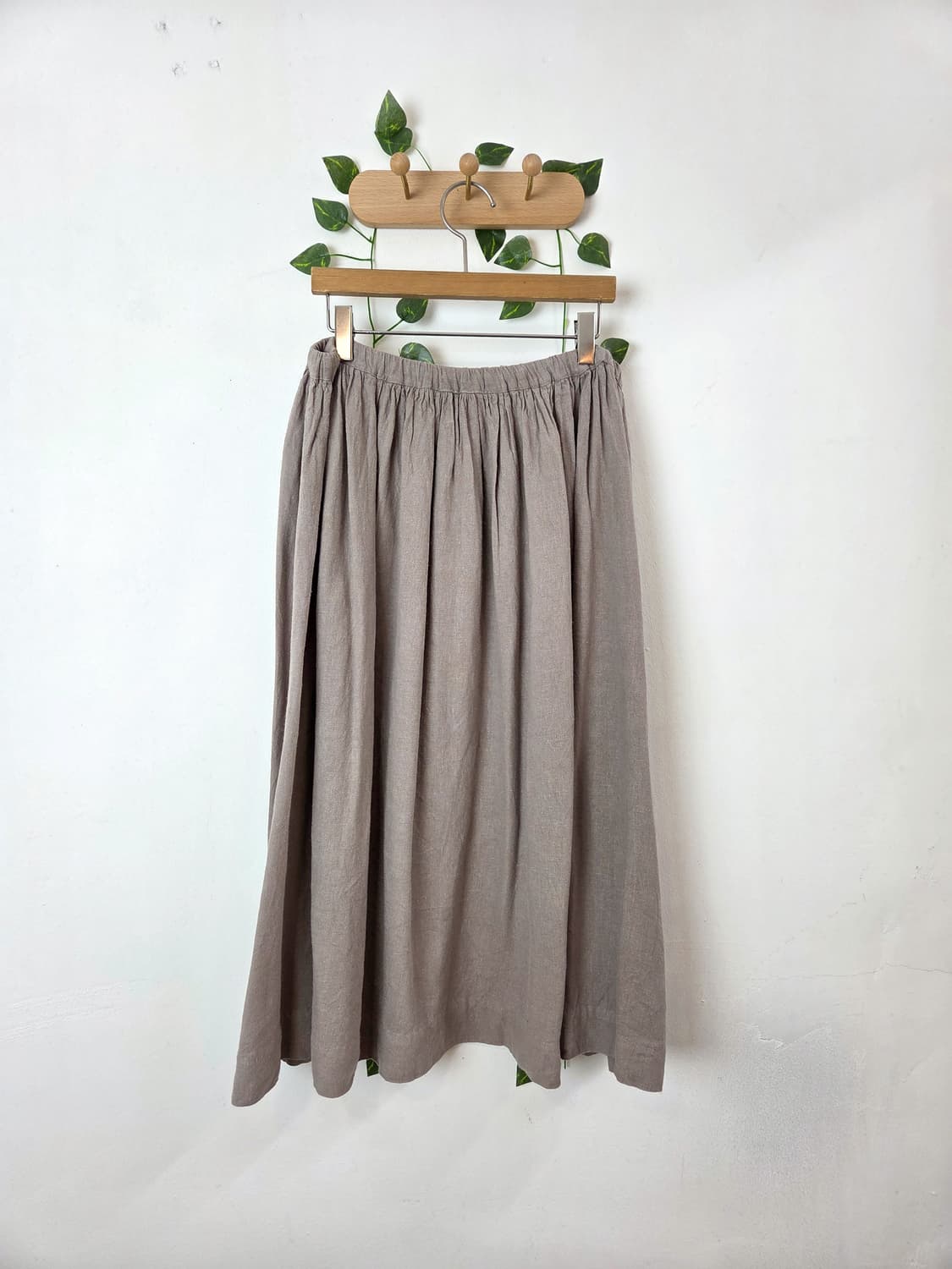 그레이 린넨 스커트 상품이미지4