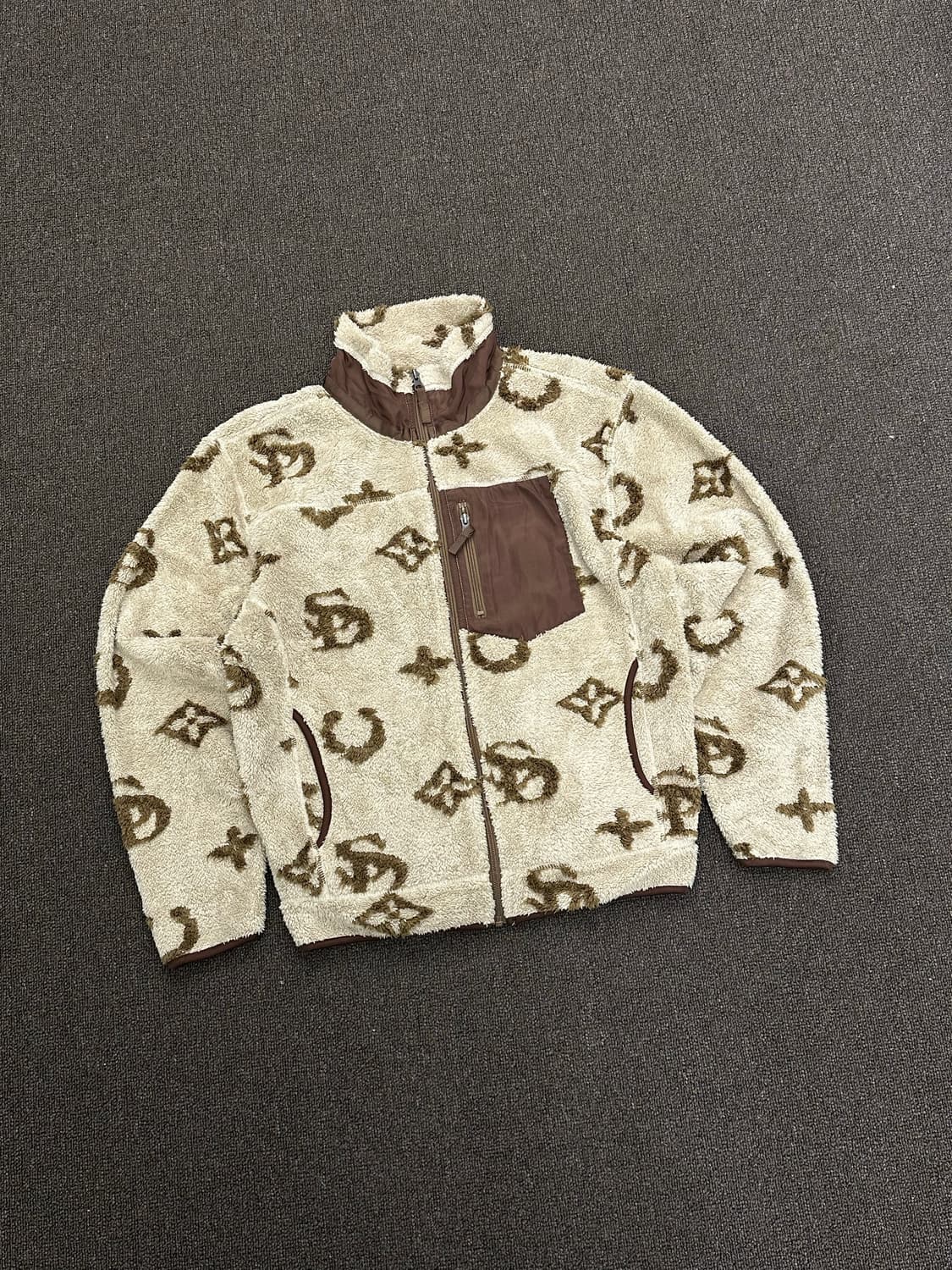 M)Japanese vintage 여성 모노그램 플리스 자켓 상품이미지2