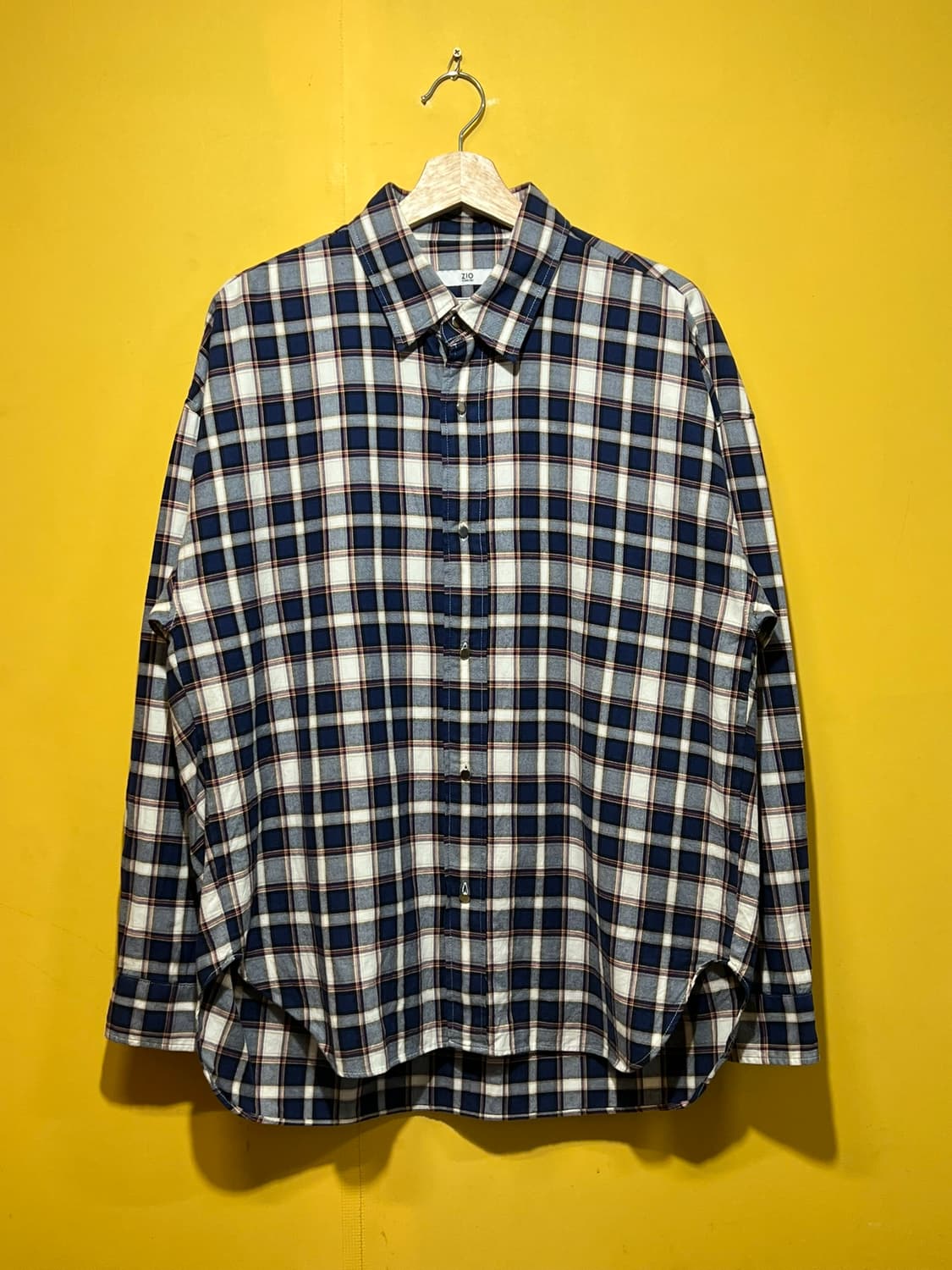 [100] 지오송지오 체크 남방 오버핏 셔츠 간절기 레이어드 플란넬 상품이미지1