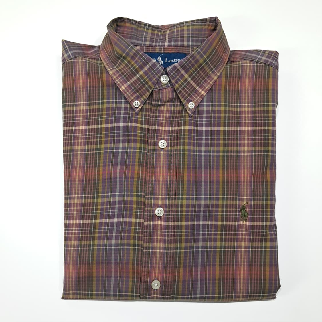 CL725 L 폴로 00s 버튼다운 퍼플레드 마드라스체크 셔츠 남방 상품이미지7