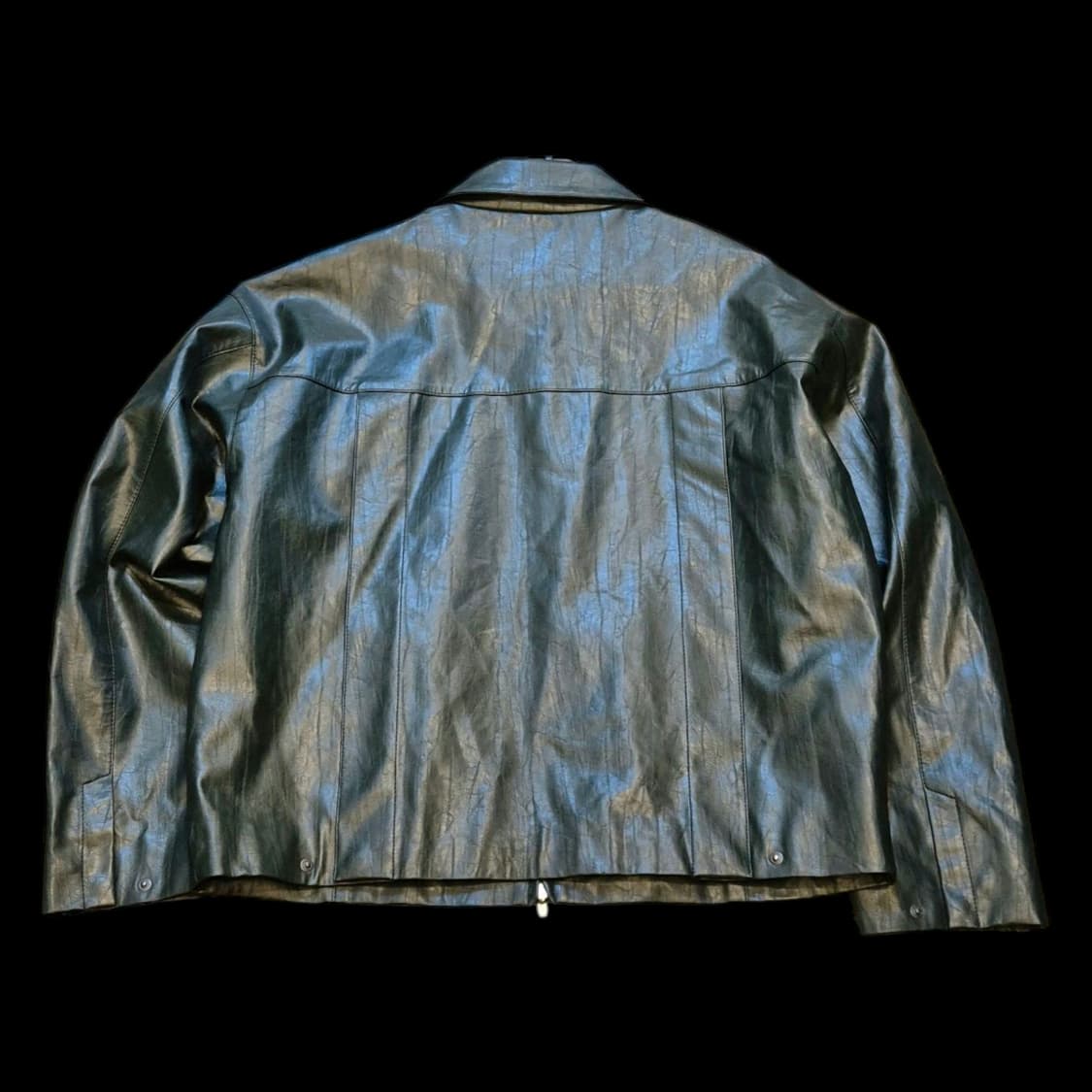 FREE 청록색 오버핏 레더자켓  상품이미지3