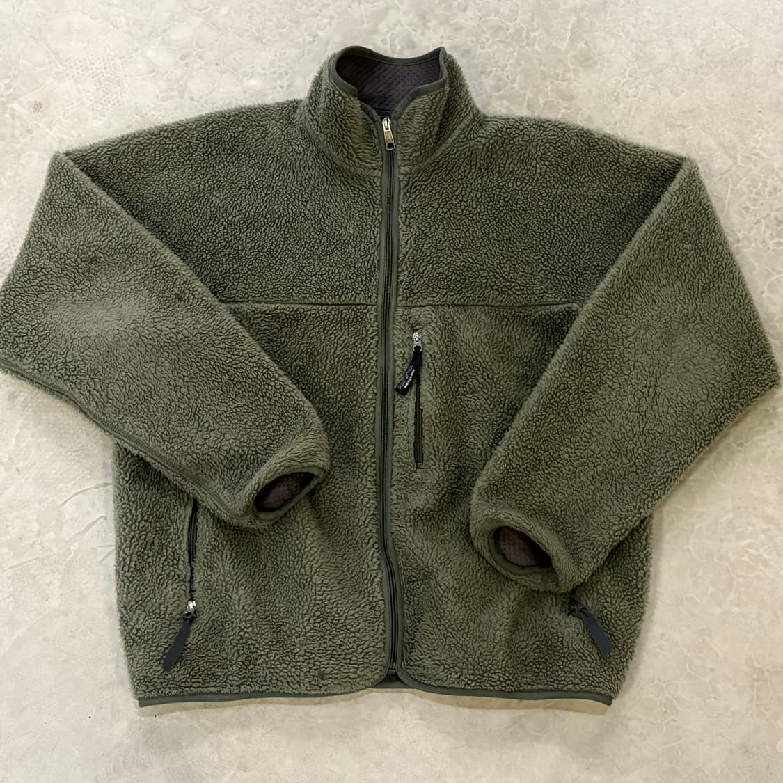 [L] USA 파타고니아 딥파일 후리스 가디건 카키 그린 올리브 상품이미지1