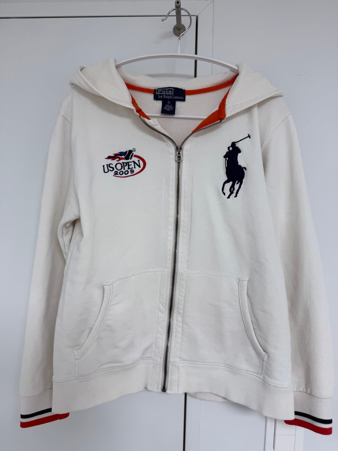 빅포니 화이트 후드집업 L 상품이미지1