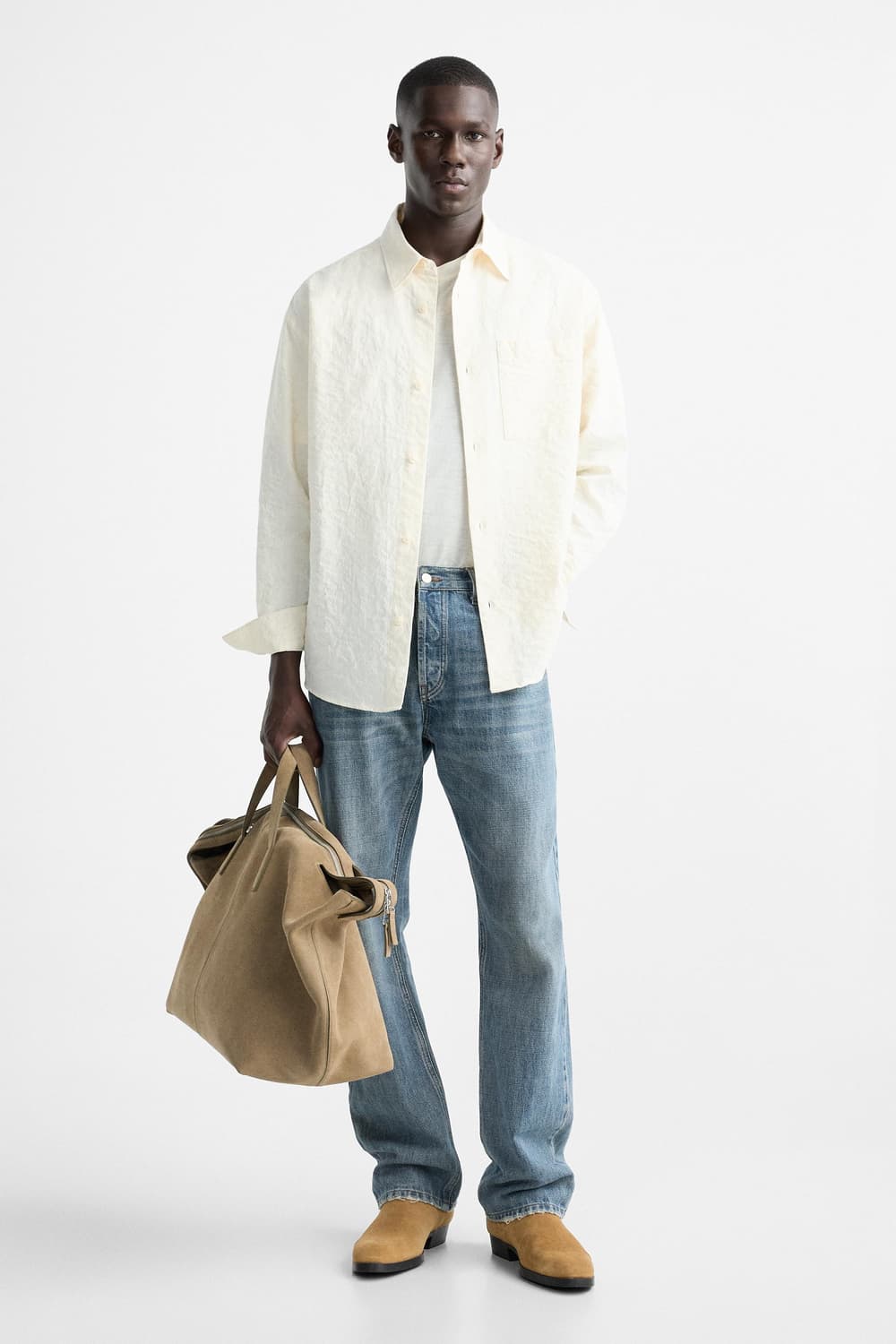 자라 스웨이드 첼시부츠 탄 앵클 /43 상품이미지1