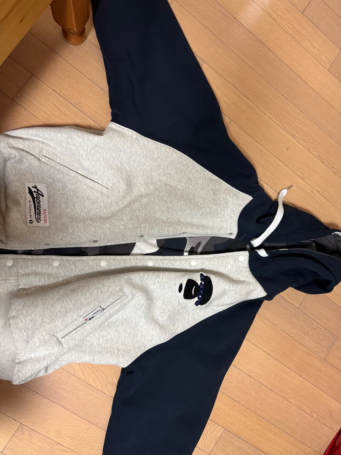 [XL]에이프 리버시블 버튼 카모 후드 자켓 상품이미지2