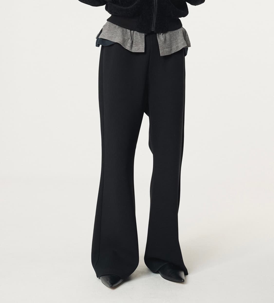 렉토 25FW 플레어핏 밴딩 스웻팬츠 블랙 상품이미지2