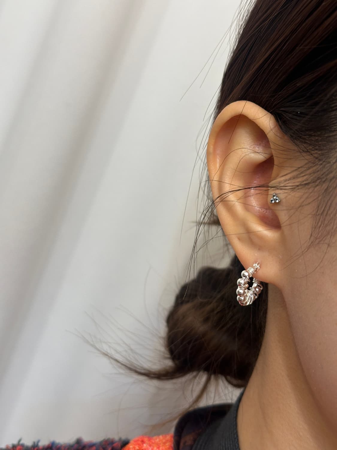 Quiet Beads 925Silver Hoop Earring 상품이미지5