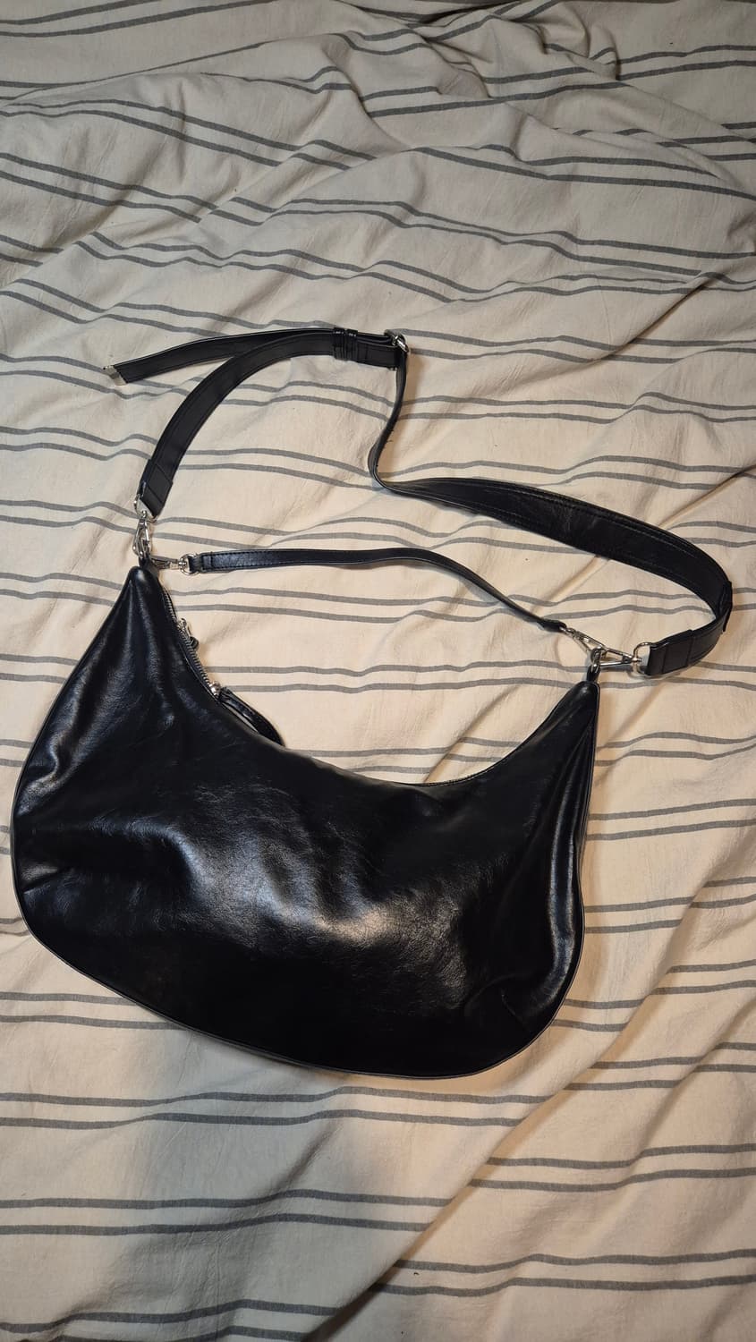 LEATHER SADDLEBAG BLACK 메종미네드 레더 새들백 블랙 상품이미지2