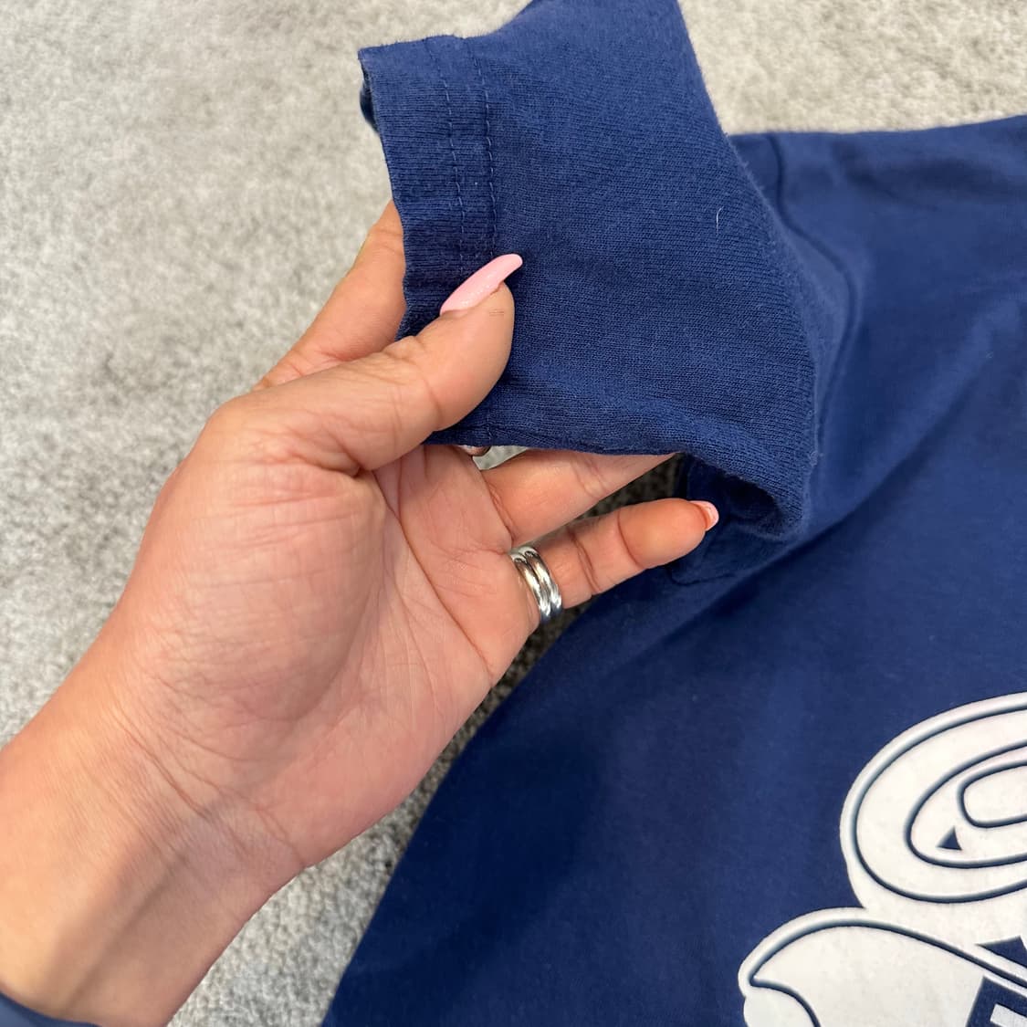 빈티지 네이비 헨리넥 반팔티M 상품이미지2