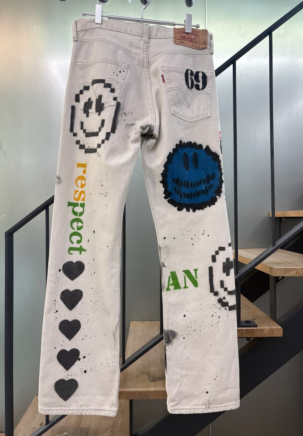 GAME OVER 리바이스 커스텀 빈티지 페인팅 데님 팬츠 상품이미지2