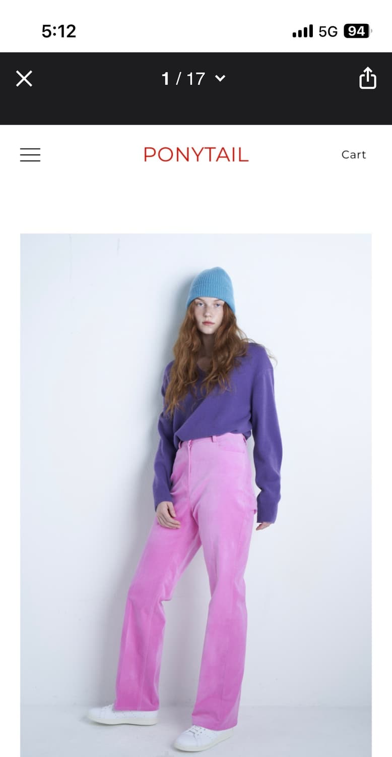 포니테일 코듀로이 팬츠 스몰 상품이미지3