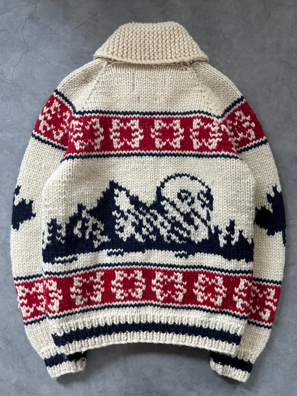 Kanata 카나타 x 말본 아이보리 노르딕패턴 울 카라 집업 상품이미지4