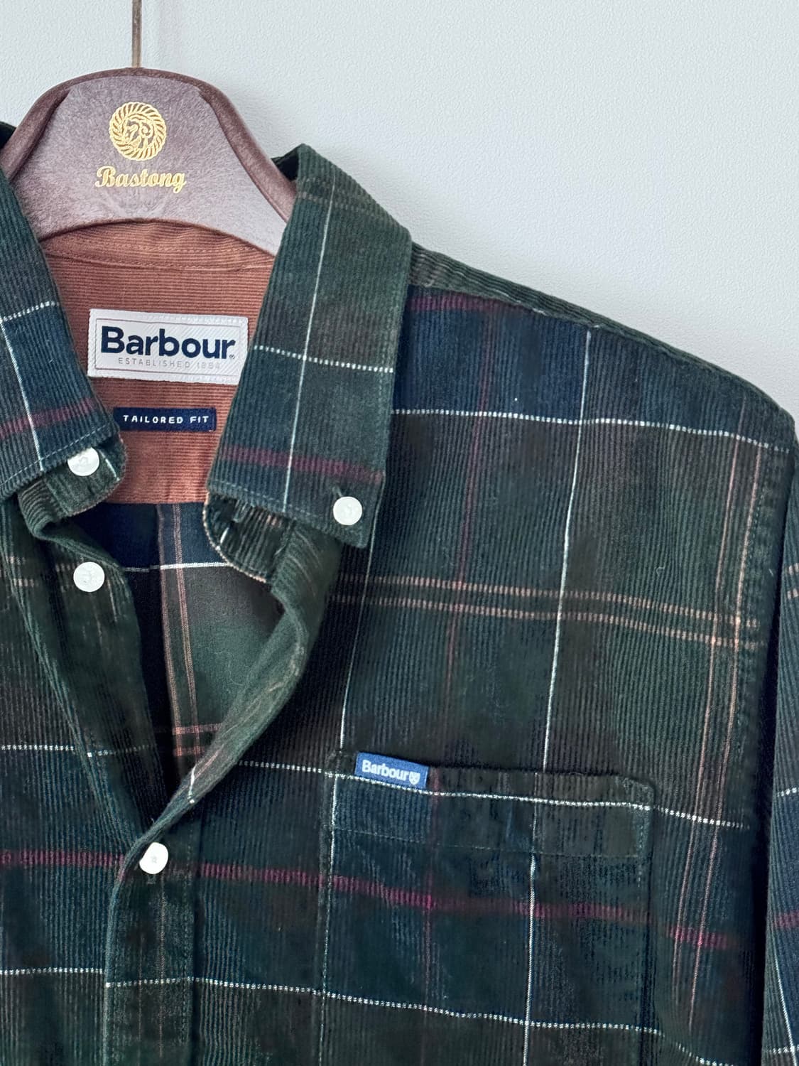 바버 코듀로이 체크 셔츠 상품이미지4