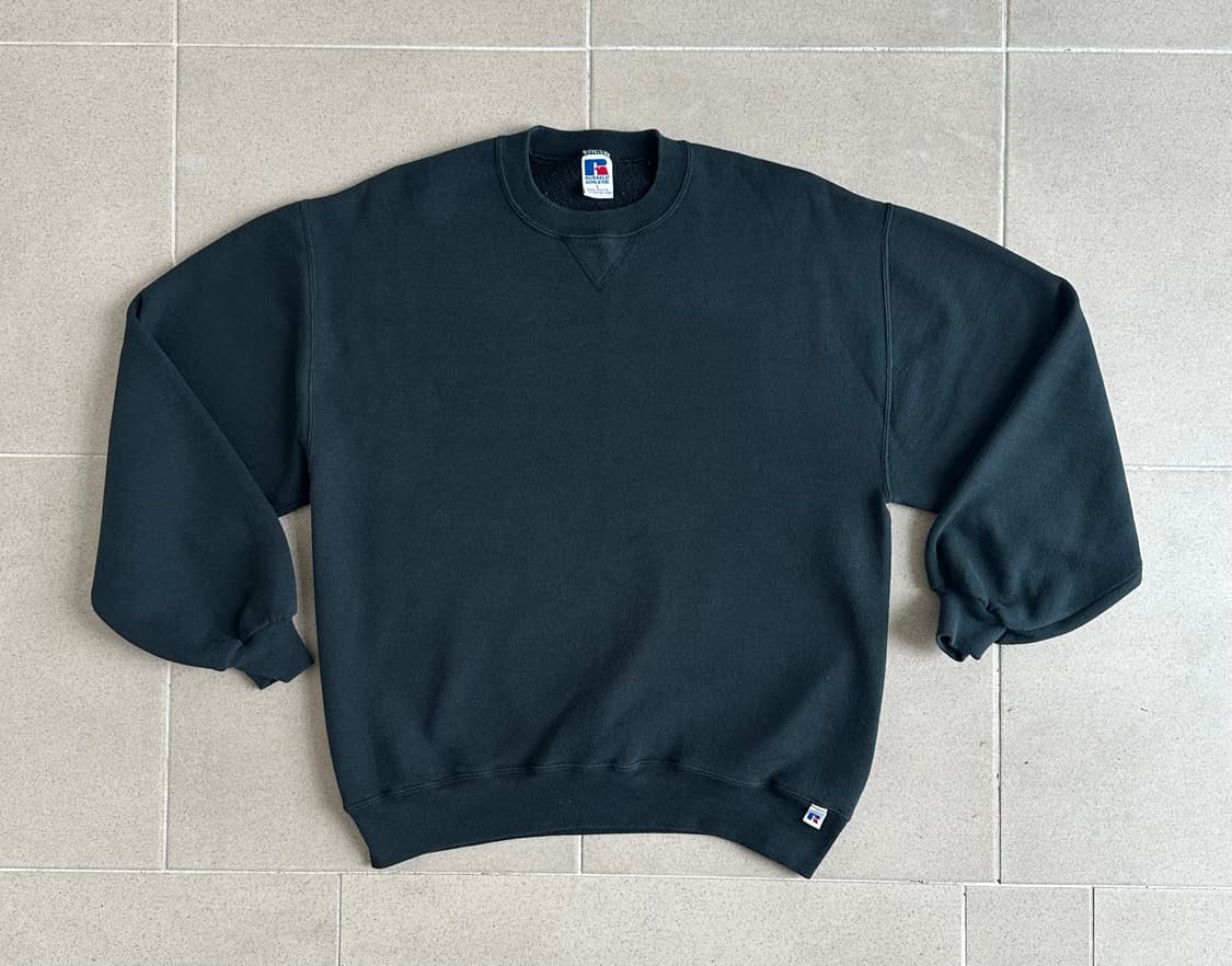 90s 빈티지 러셀 스웻셔츠 청록 L USA 상품이미지1