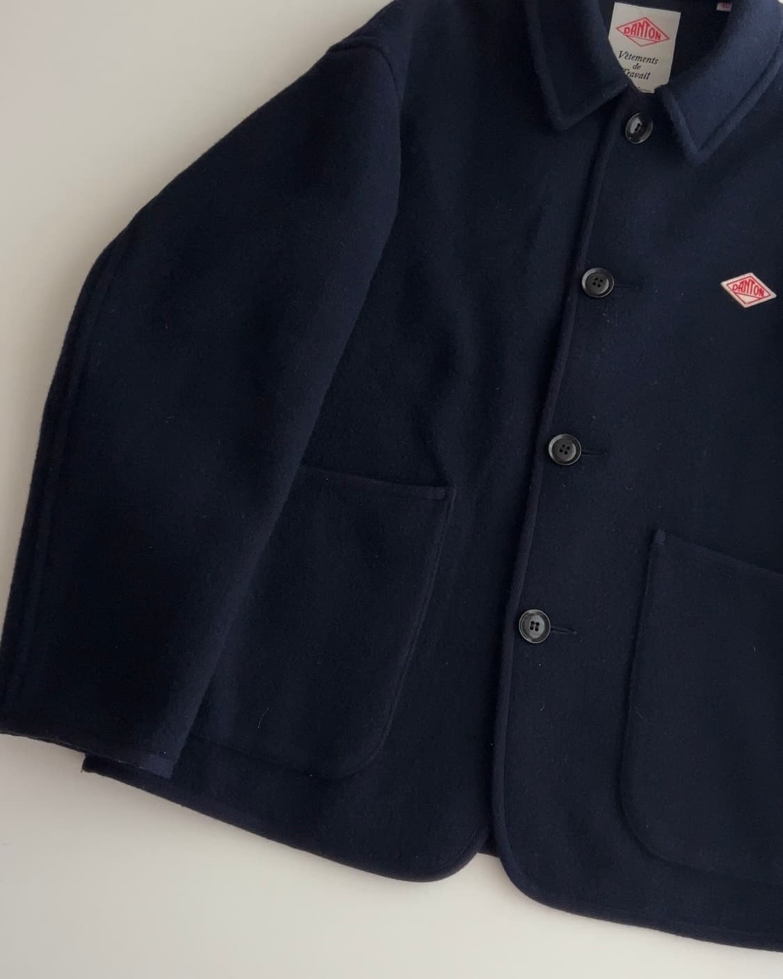 단톤 네이비 울 라이트 파일 커버올즈 모직 자켓 40 상품이미지4