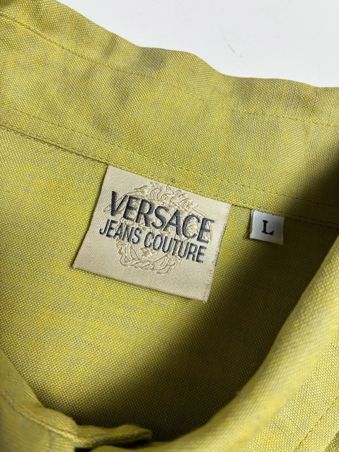 베르사체 Versace 스몰로고 버튼다운 린네 셔츠 R1208 상품이미지7
