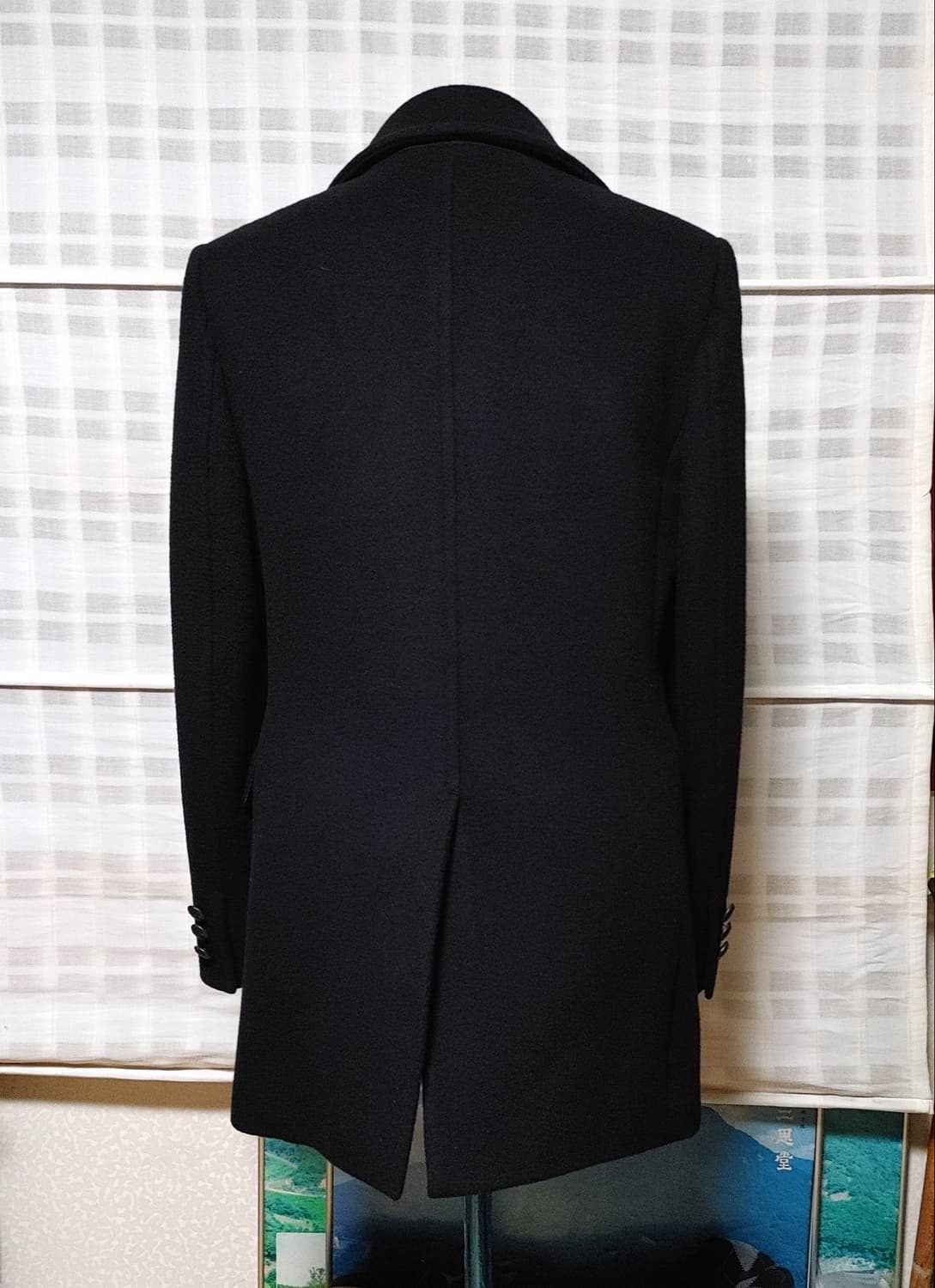 (한섬) 타임 옴므 검정 더블 코트 100  / 캐시미어 블렌디드 상품이미지2