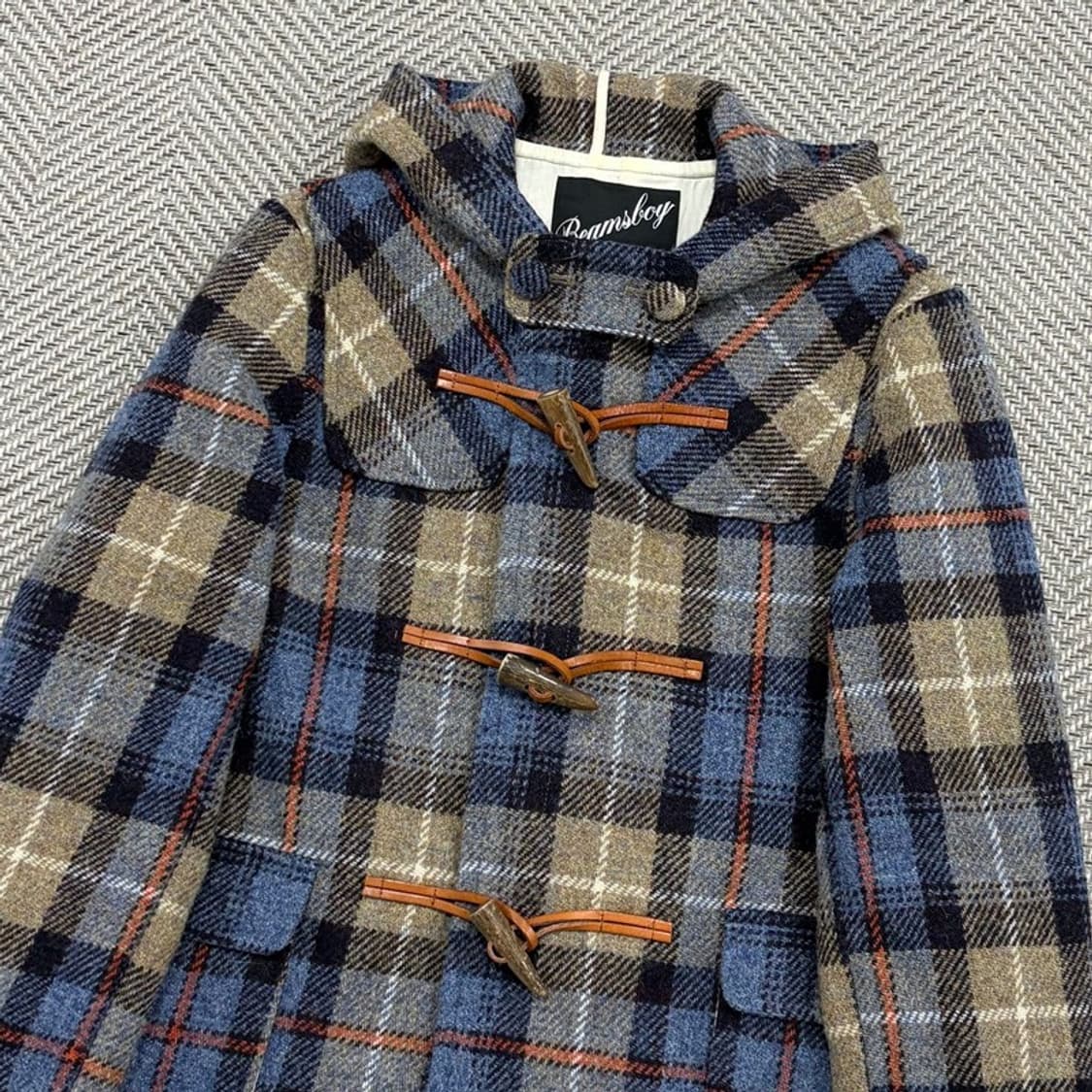 해리스트위드 체크 더플 자켓 v3087 상품이미지3