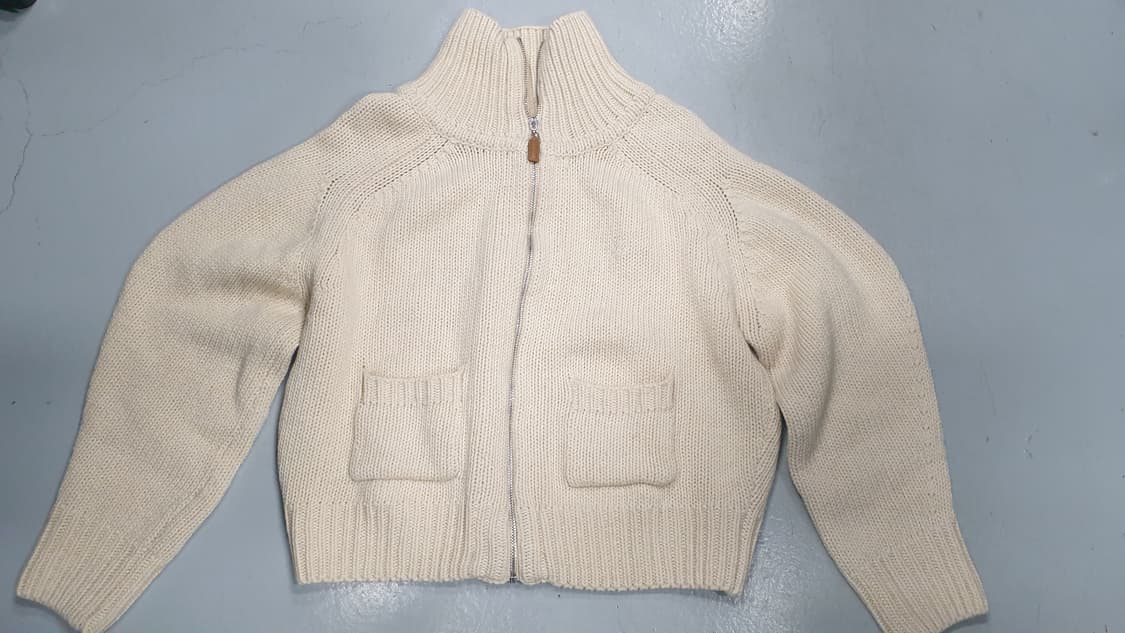 SIYAZU 니트 집업 가디건 아이보리 상품이미지1