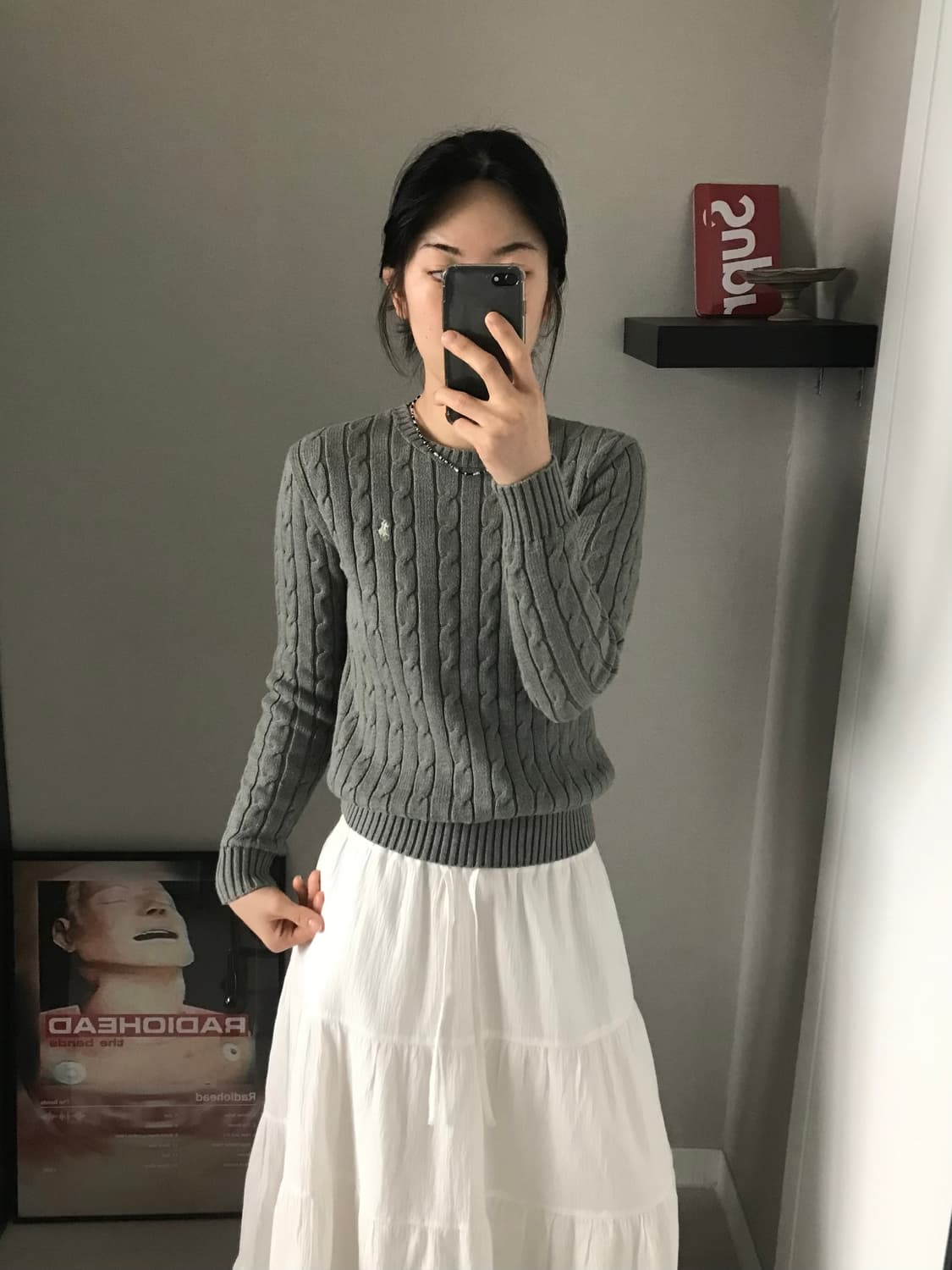 폴로 랄프로렌 포니 로고 그레이 케이블 니트 상품이미지2