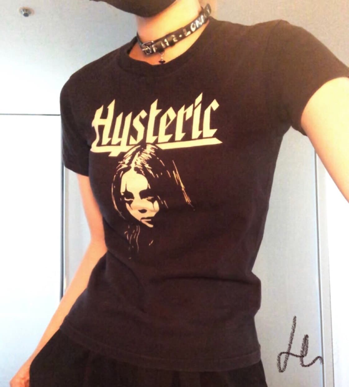 2000‘s HYSTERIC GLAMOUR 걸 프린팅 고딕 반팔티 상품이미지1
