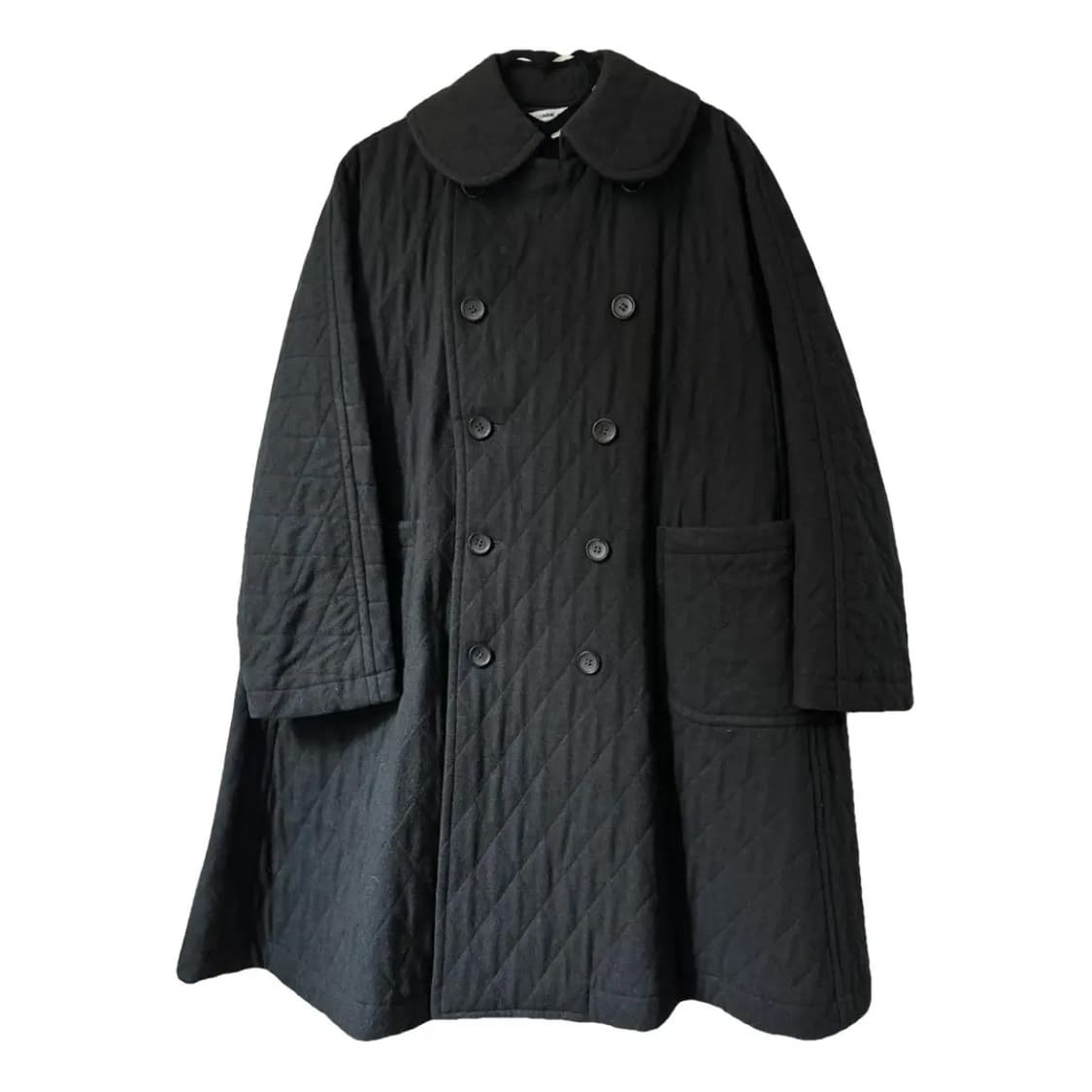 꼼데가르송 블랙 퀼팅 피코트 상품이미지1