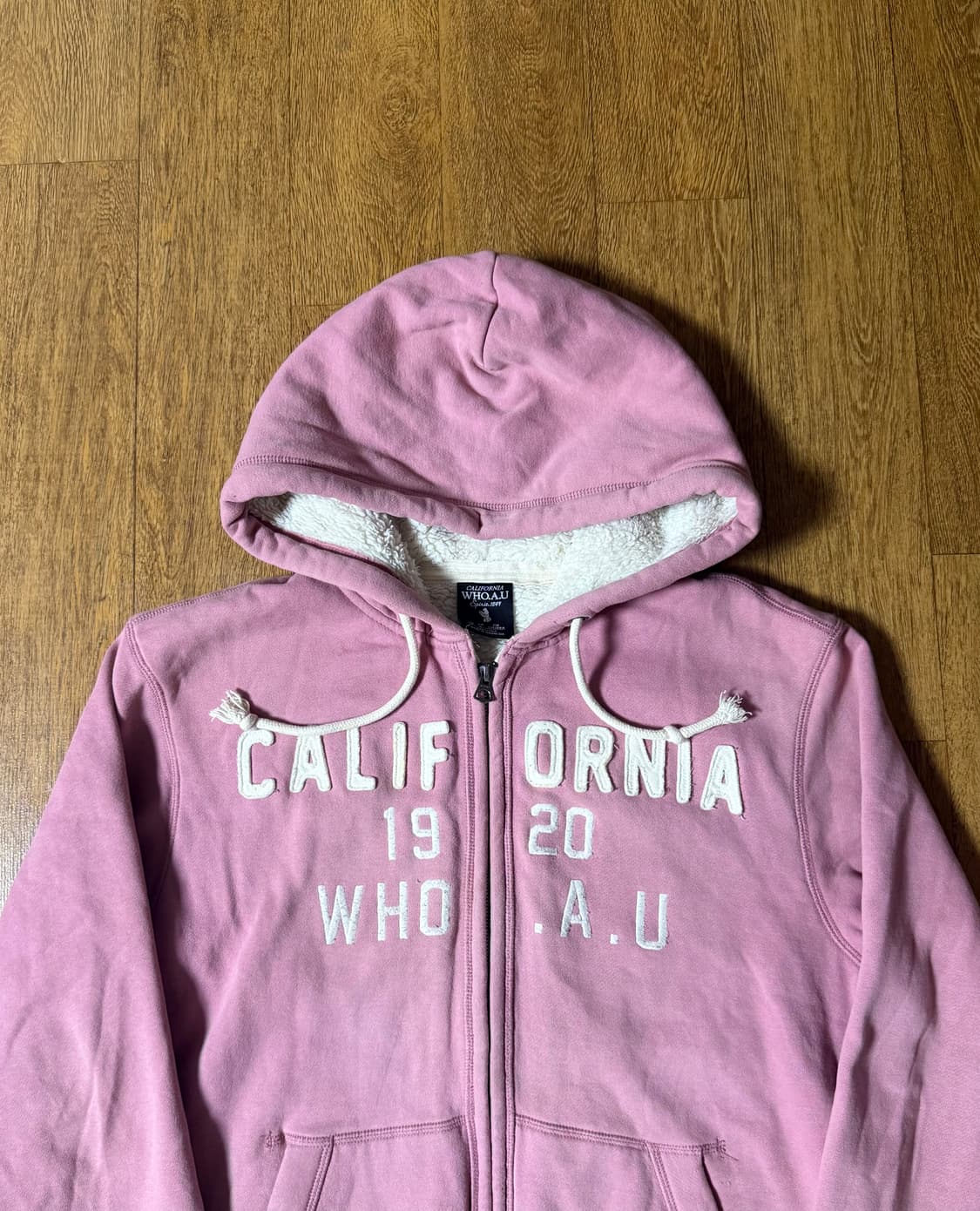 (희귀 대장템!!)후아유 딸기우유 뮤트 핑크 양털 후드집업 상품이미지2