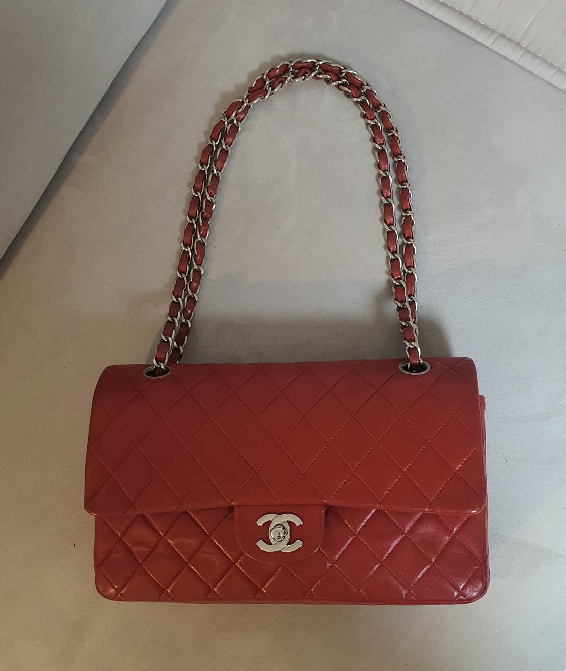 샤넬 빈티지 클래식 미듐 레드 상품이미지7