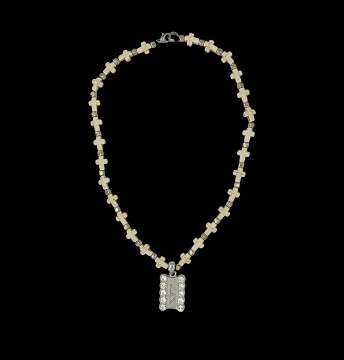 (20inch) b.b.simon 비비시몬 스와로브스키 b 로고 목걸이 상품이미지10