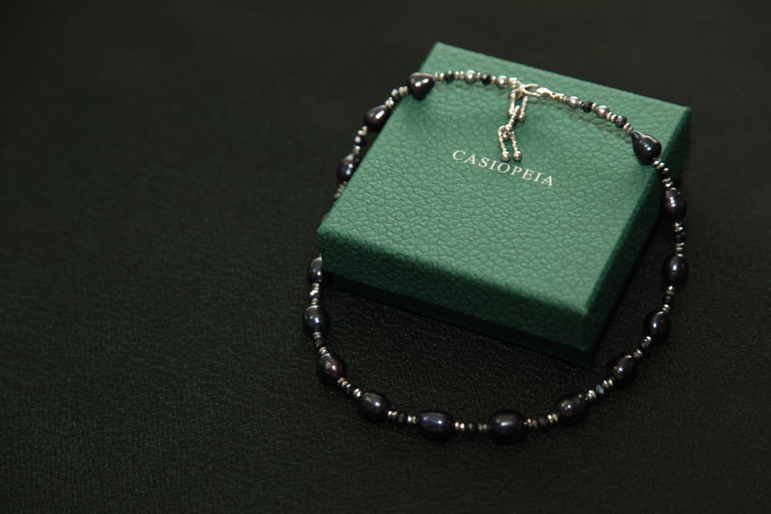CASIOPEIA #046 Black Pearl Navy Necklace 상품이미지4