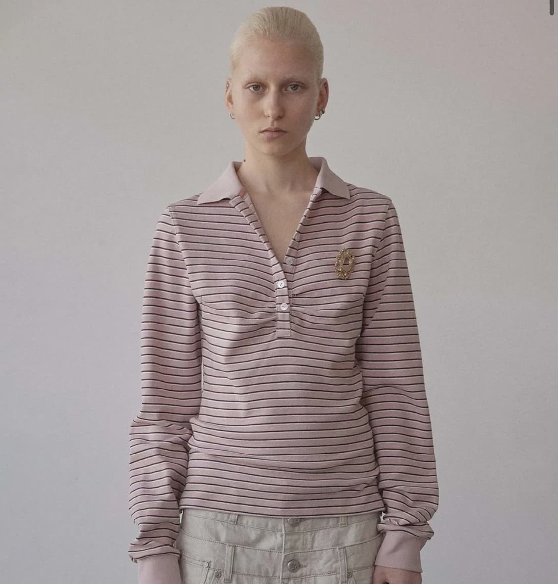 스컬프터 Shirring Tennis Shirt Pink  상품이미지1