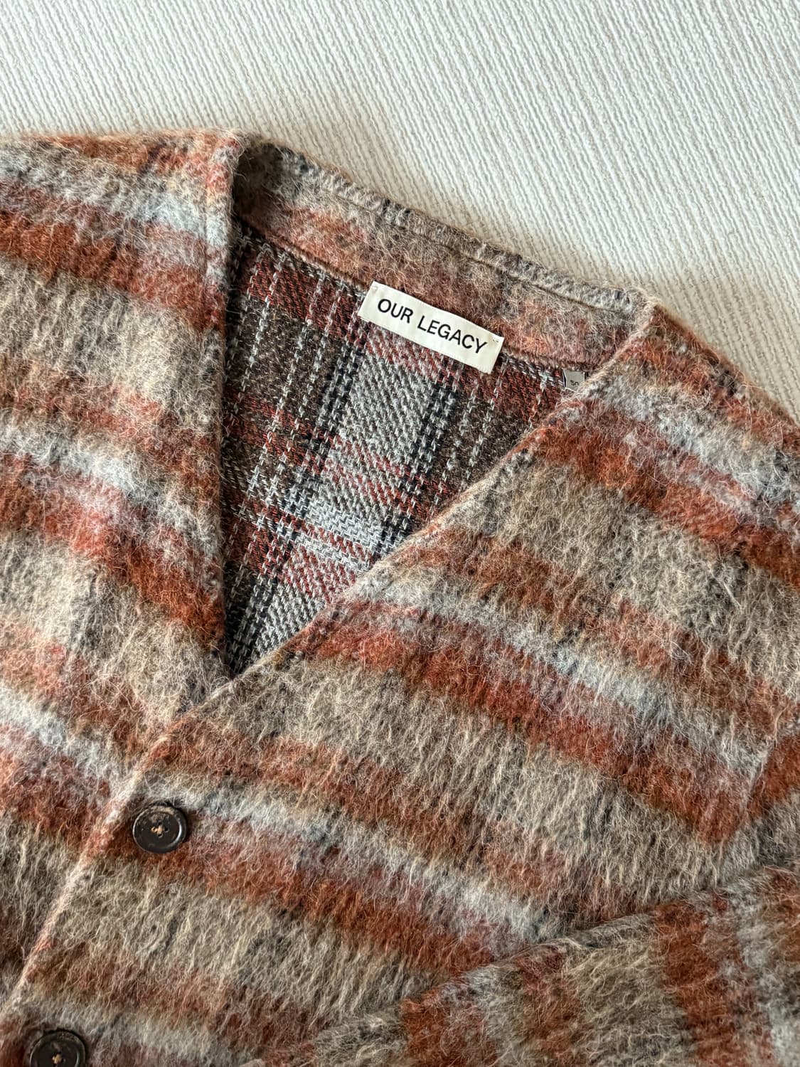 아워레가시 모헤어 체크 가디건 상품이미지2