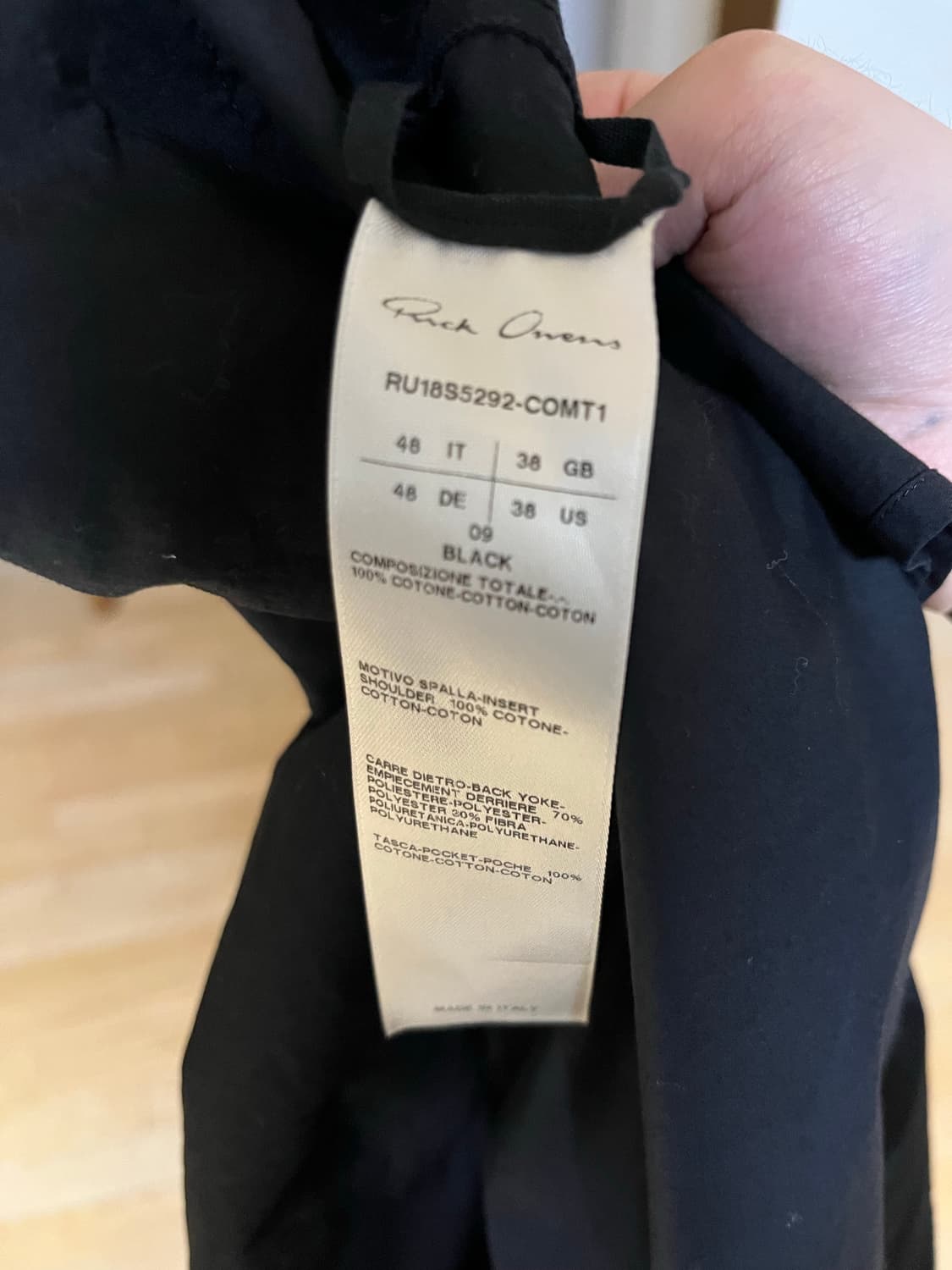 릭오웬스 메인라인 패치 셔츠 상품이미지3