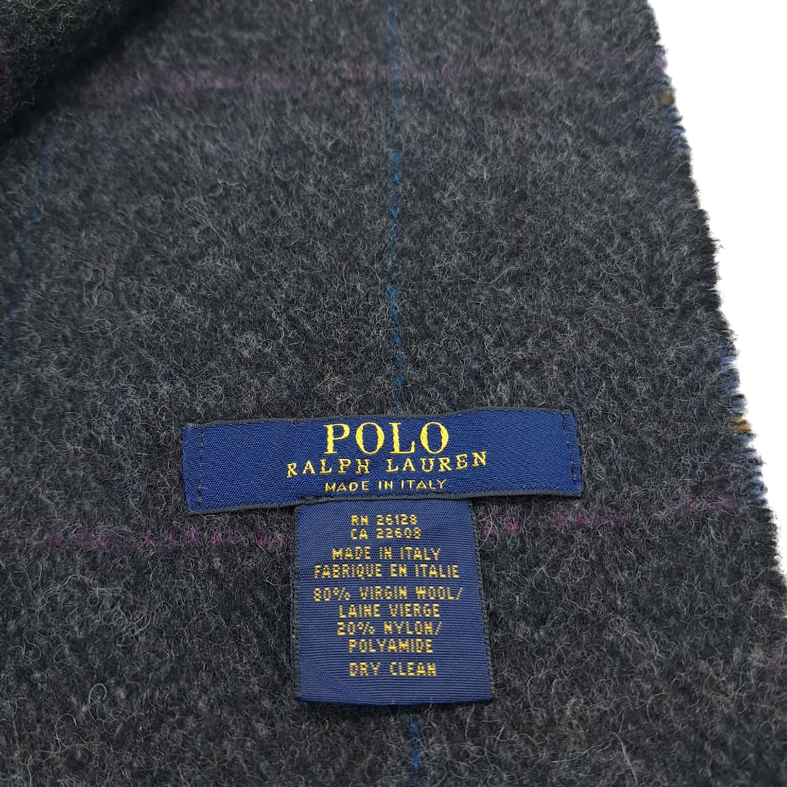 MX258 폴로 랄프로렌 타탄체크 윈도우페인 양면 버진울 목도리 머플러 상품이미지6